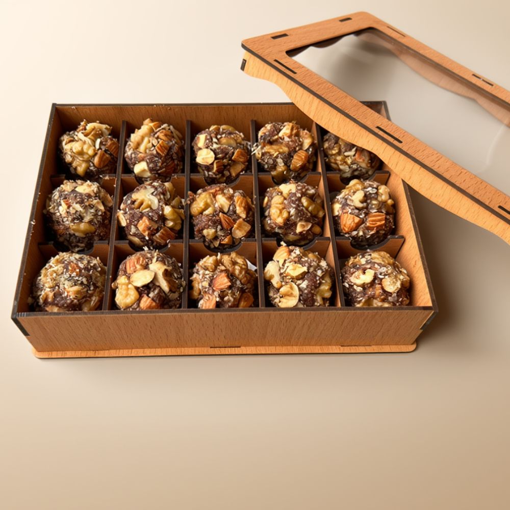 Premium Almond & Walnut Date Truffles – 15 Piece
